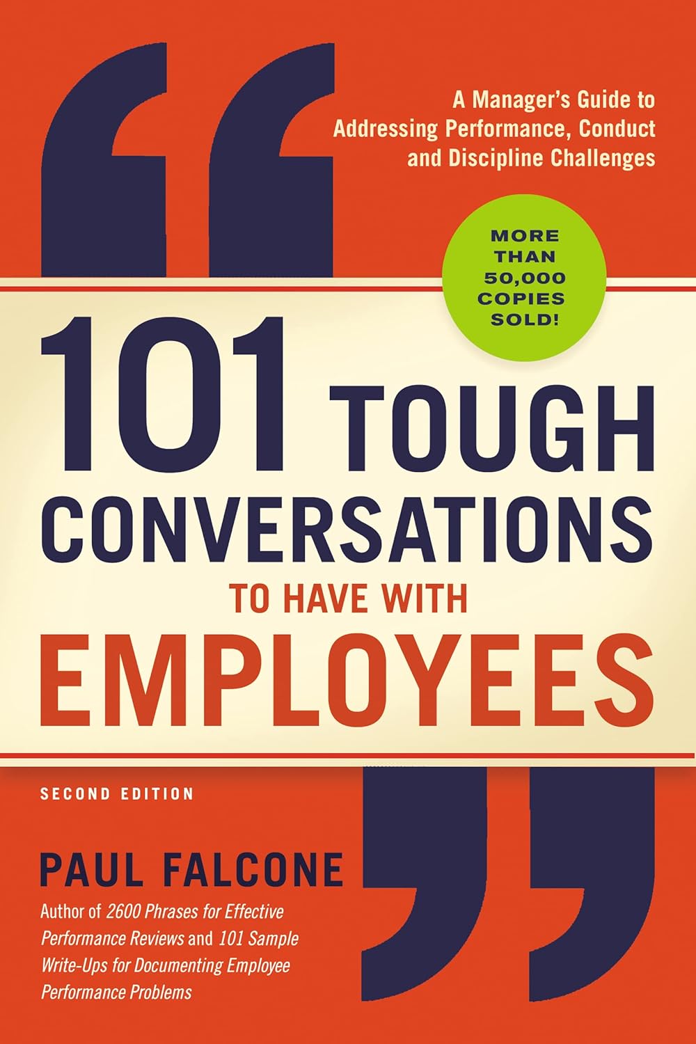 101 Tough Conversations to Have with Employees book cover by Paul Falcone, business leadership book available in Trinidad