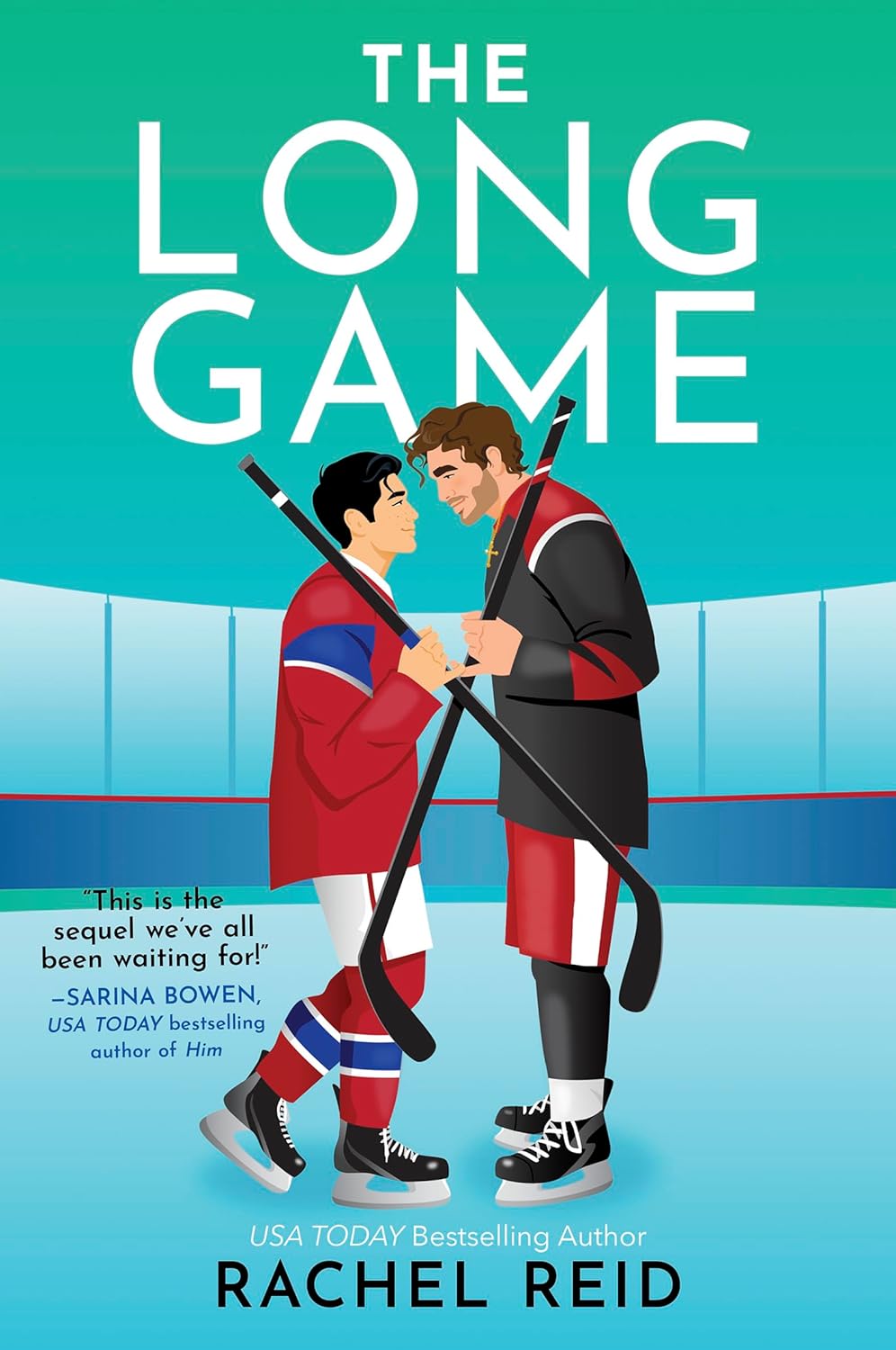 The Long Game book cover by Rachel Reid, sports romance novel available in Trinidad