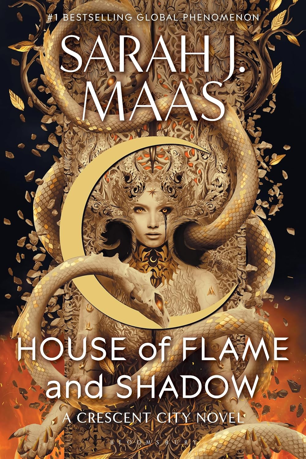 Cover of House of Flame and Shadow by Sarah J. Maas, a book about fantasy, romance, survival, trust, and a world on the brink available in Trinidad.