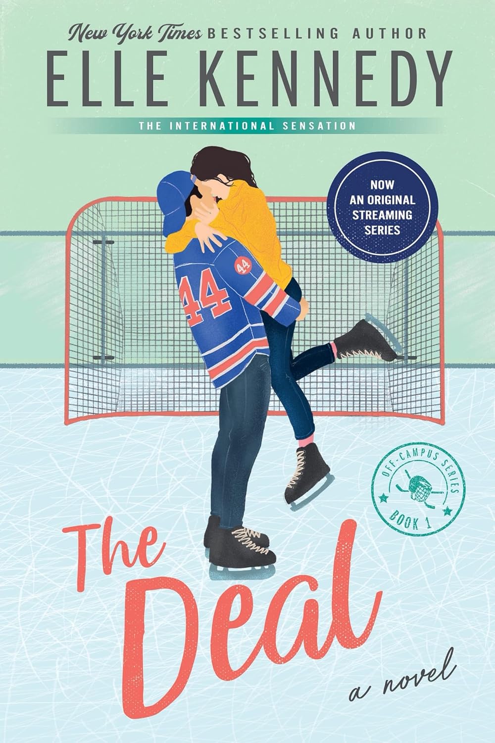 Cover of The Deal by Elle Kennedy, a romance book about fake dating, college hockey, and unexpected love available in Trinidad.
