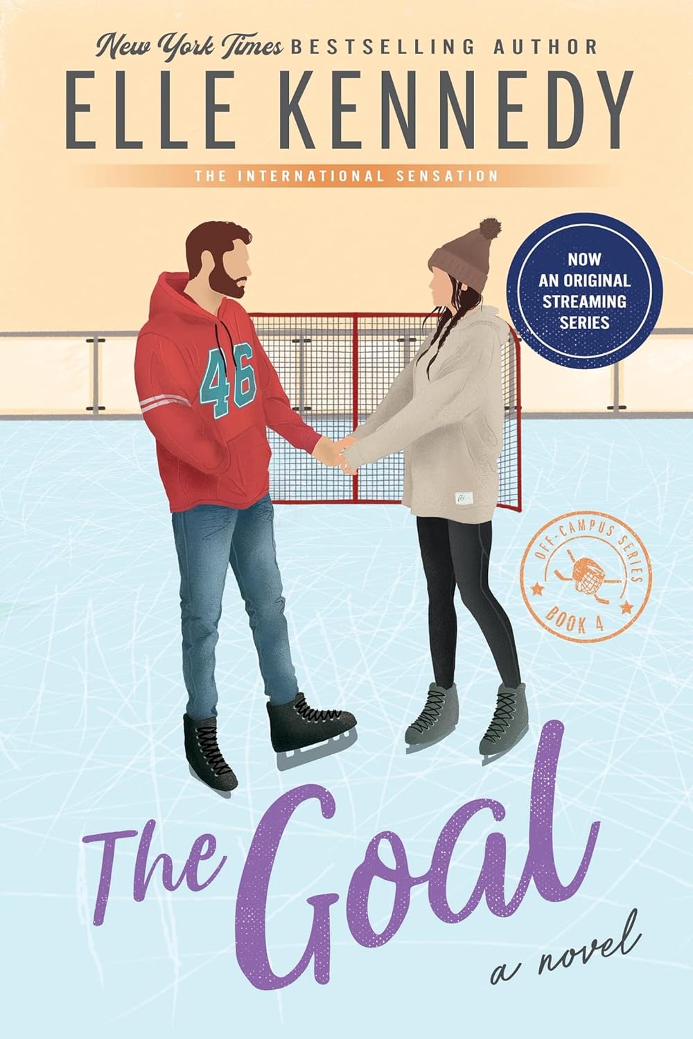 Cover of The Goal by Elle Kennedy, a romance book about college hockey, ambition, and unexpected love available in Trinidad.