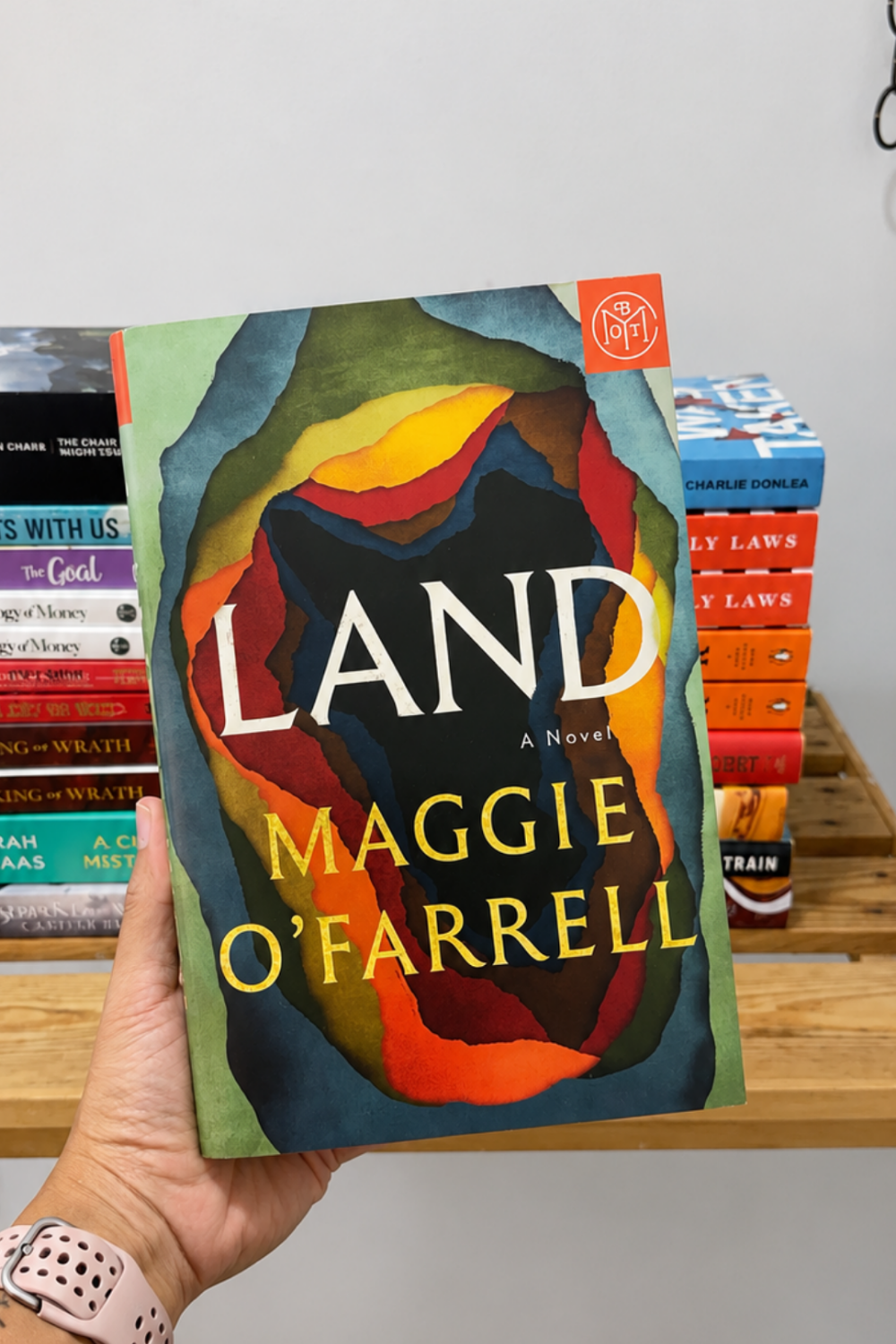 Cover of Land: A Novel by Maggie O’Farrell, a book about survival, history and the memory of the land available in Trinidad.