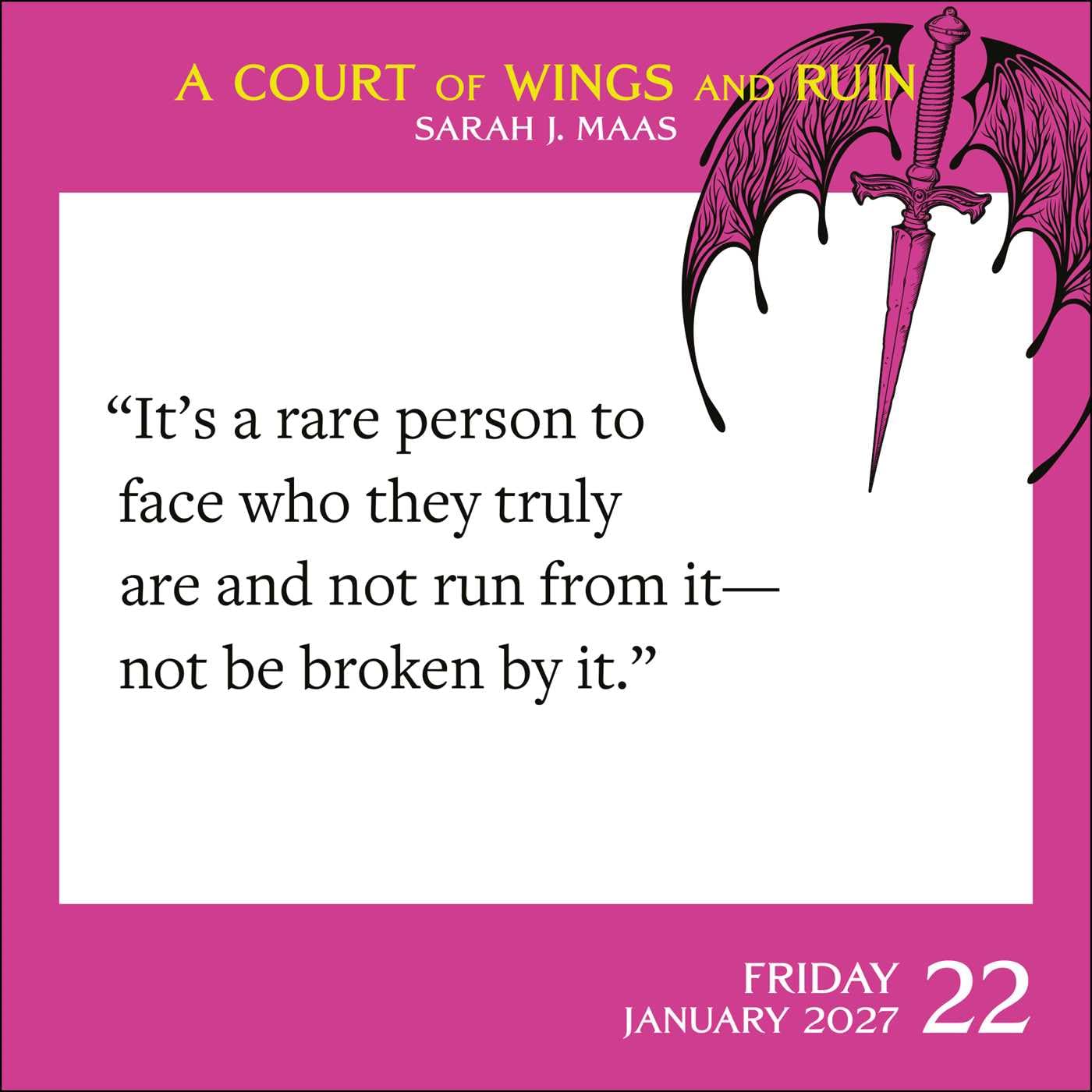 A Court of Thorns and Roses 2027 Day-to-Day Calendar by Sarah J. Maas.