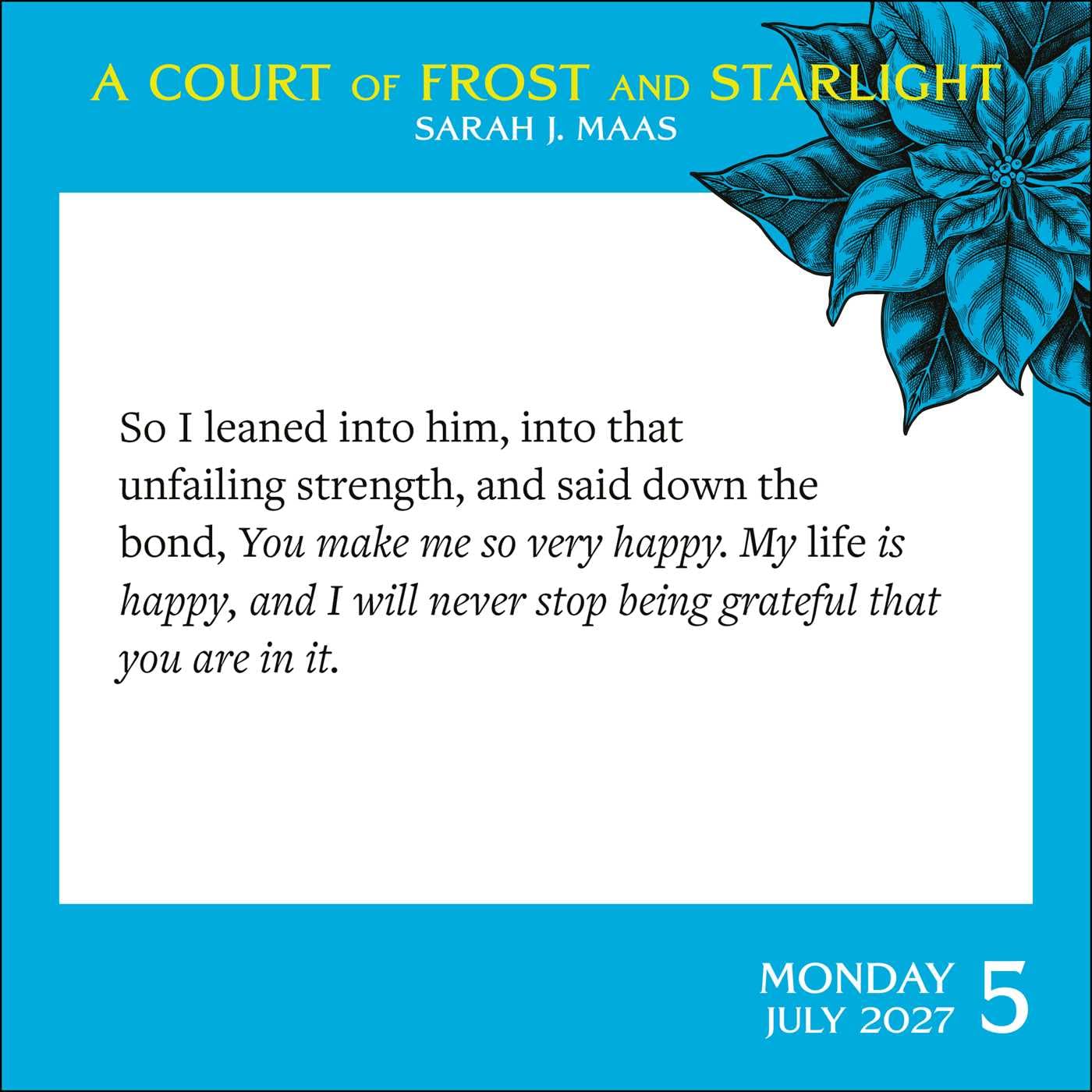A Court of Thorns and Roses 2027 Day-to-Day Calendar by Sarah J. Maas.