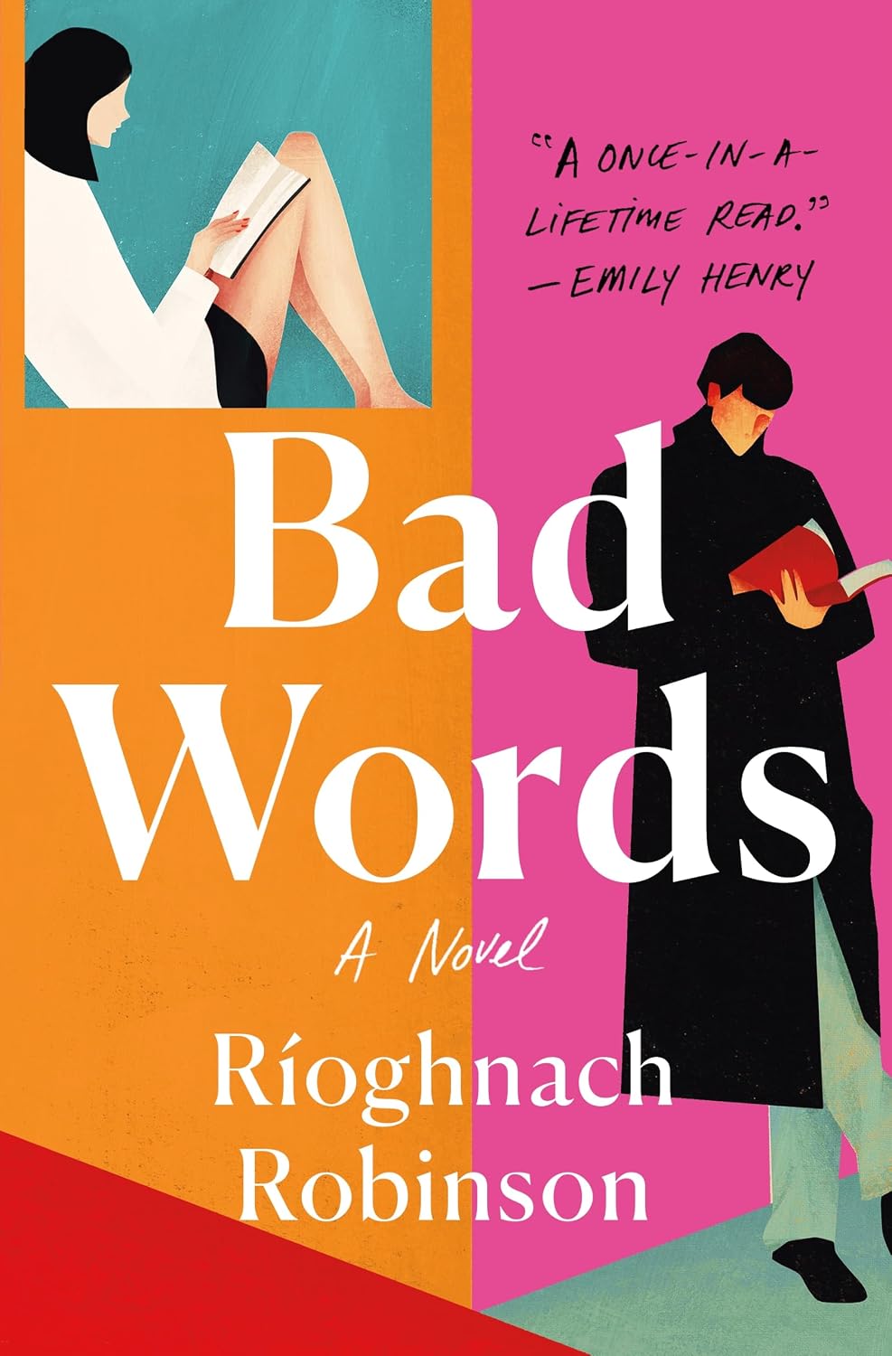 Cover of Bad Words: A Novel by Ríoghnach Robinson, a book about enemies-to-lovers romance and literary rivalry available in Trinidad.