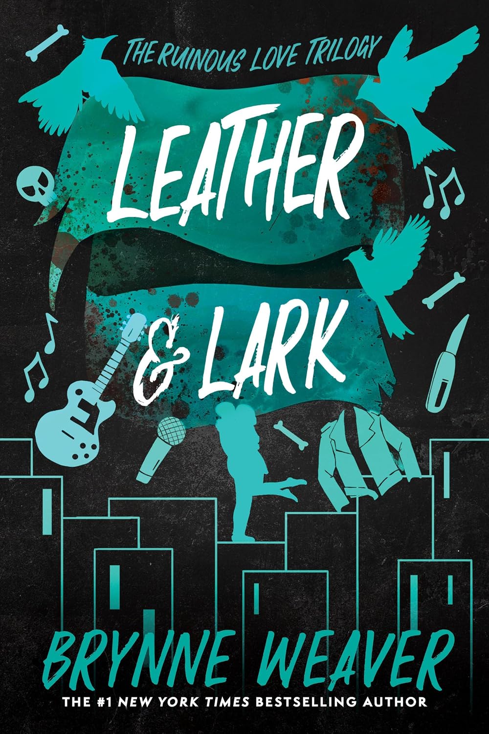 Cover of Leather & Lark by Brynne Weaver, a book about a marriage of convenience, unexpected love and dangerous secrets available in Trinidad.