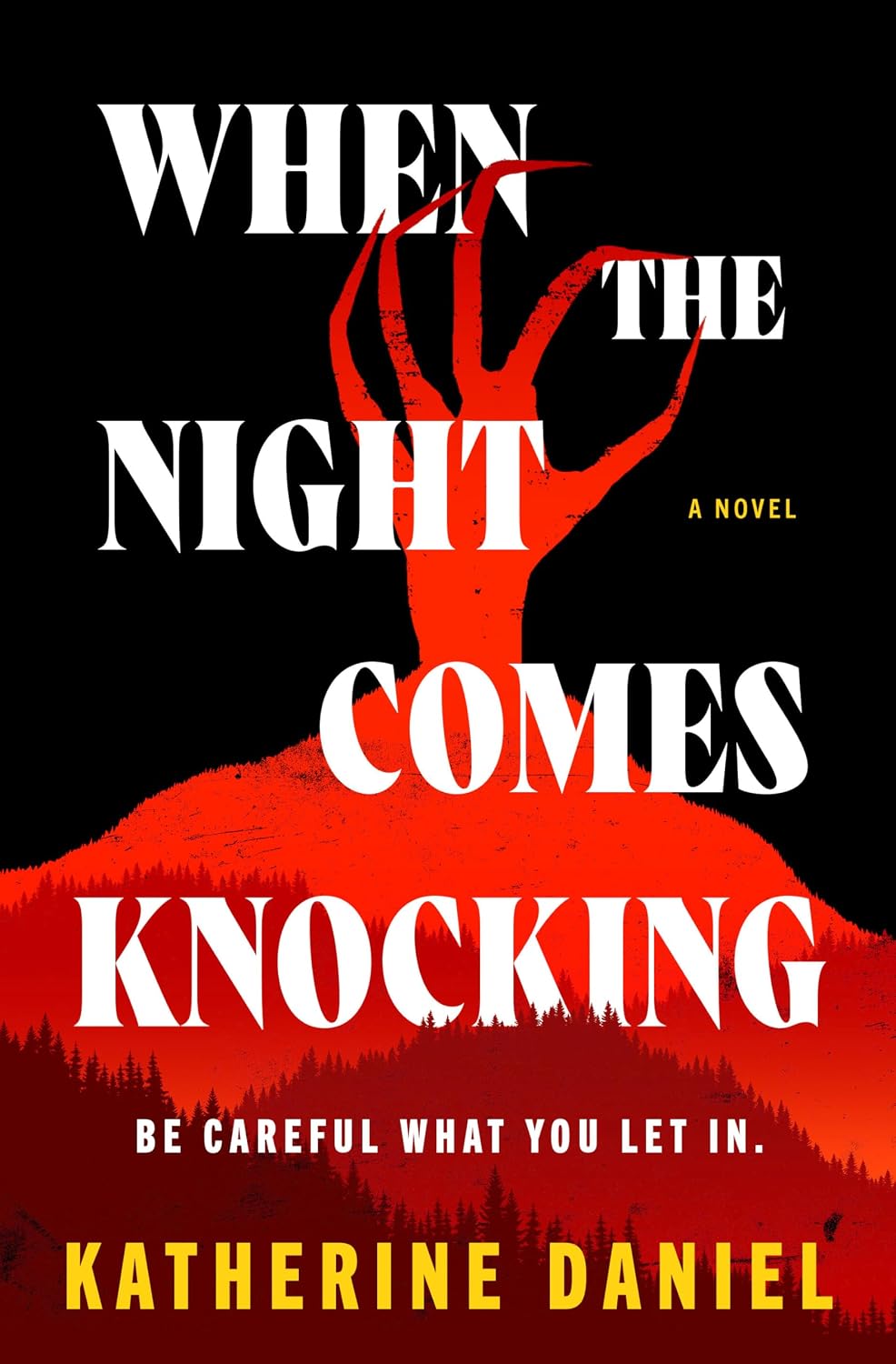 Cover of When the Night Comes Knocking by Katherine Daniel, a book about supernatural horror, survival and family secrets available in Trinidad.